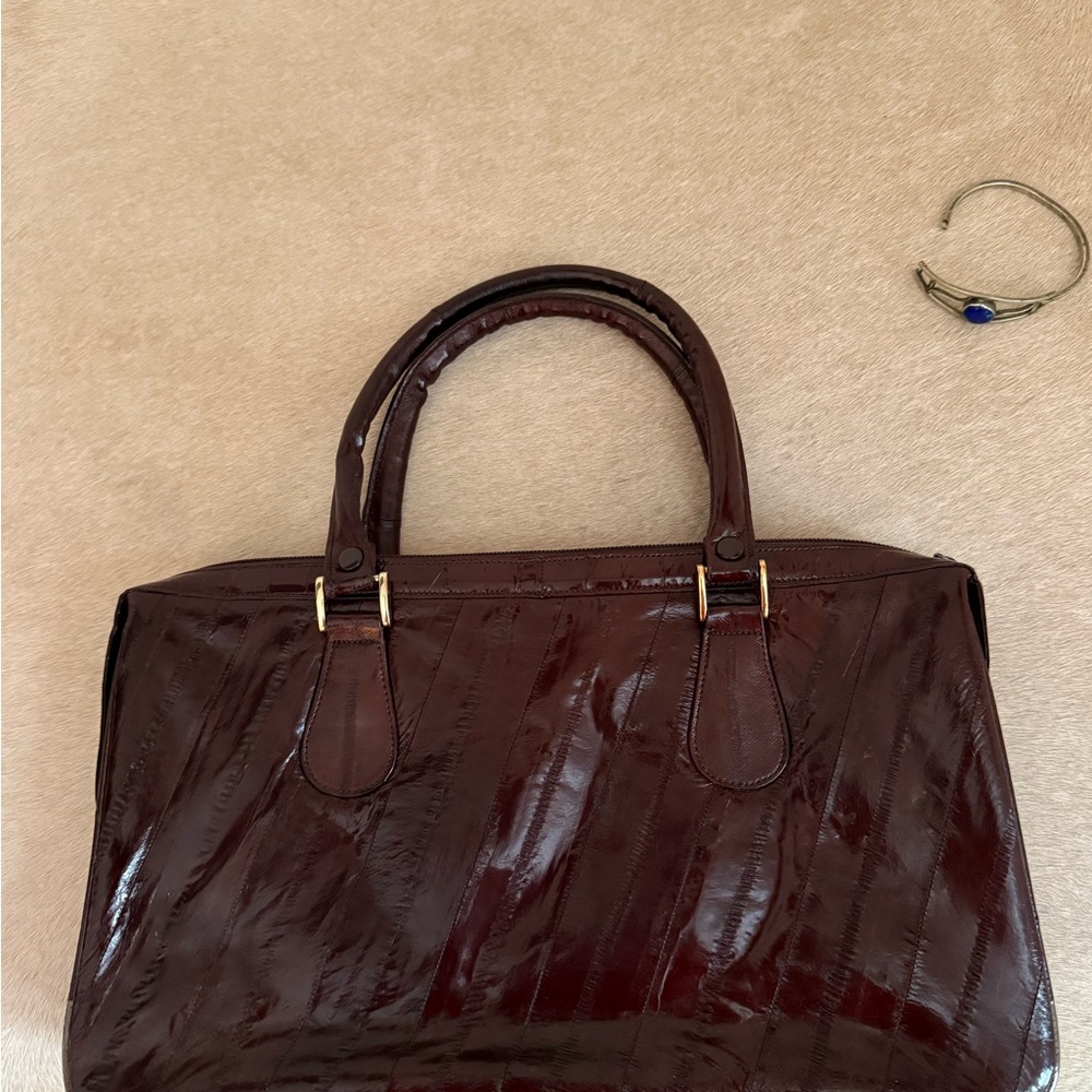 Quiet luxury Brown eel skin vintage Handbag